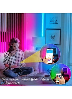 آد فيت أضواء شريطية LED ذكية مع جهاز تحكم عن بعد للتطبيق، RGB لغرفة النوم، غرفة المعيشة، ديكور المنزل، تغيير لون مزامنة الموسيقى لحفلة الغرفة 10 متر.  - Image 5