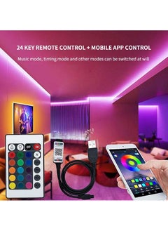آد فيت أضواء شريطية LED ذكية مع جهاز تحكم عن بعد للتطبيق، RGB لغرفة النوم، غرفة المعيشة، ديكور المنزل، تغيير لون مزامنة الموسيقى لحفلة الغرفة 10 متر.  - Image 2