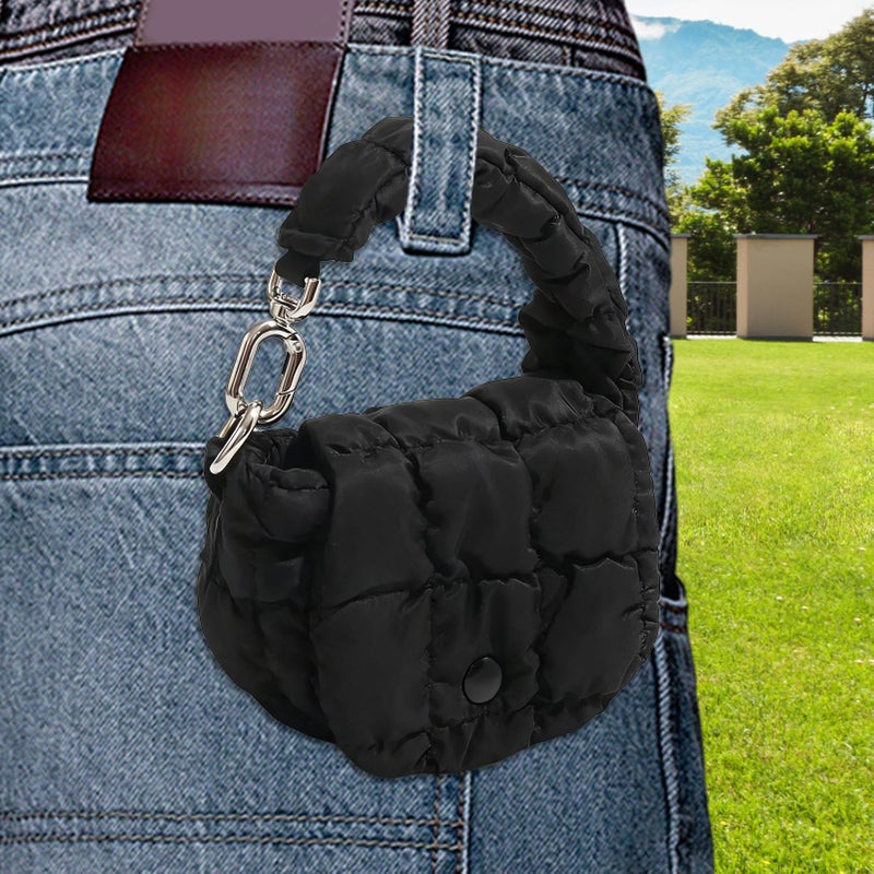 Black Wristlet Clutch Bag with Zipper Closure Card Storage Hand Strap Evening Pouch - Image 4