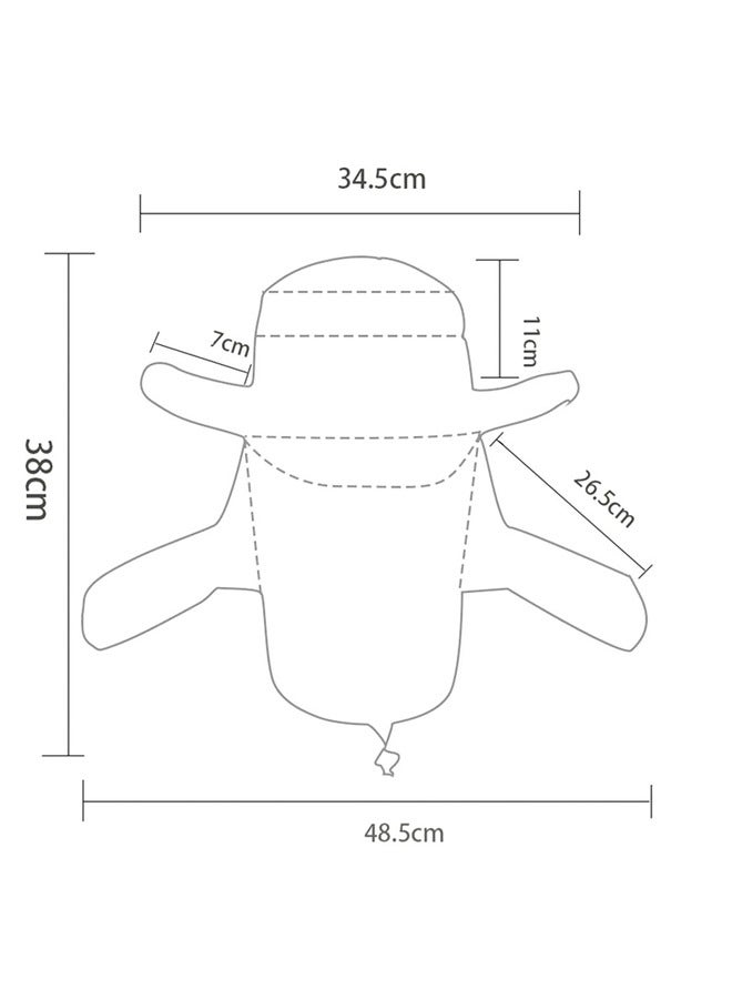 Muyixin Bucket Hat Fishing Outdoor Sun Hat UPF50+ Mesh Wide Brim with FaceNeck Flap - Black - Image 4