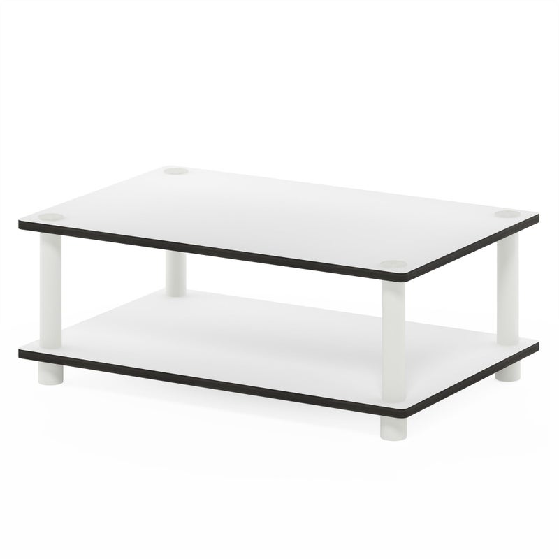 Furinno 11172 Just 2Tier No Tools Coffee Table White wWhite Tube