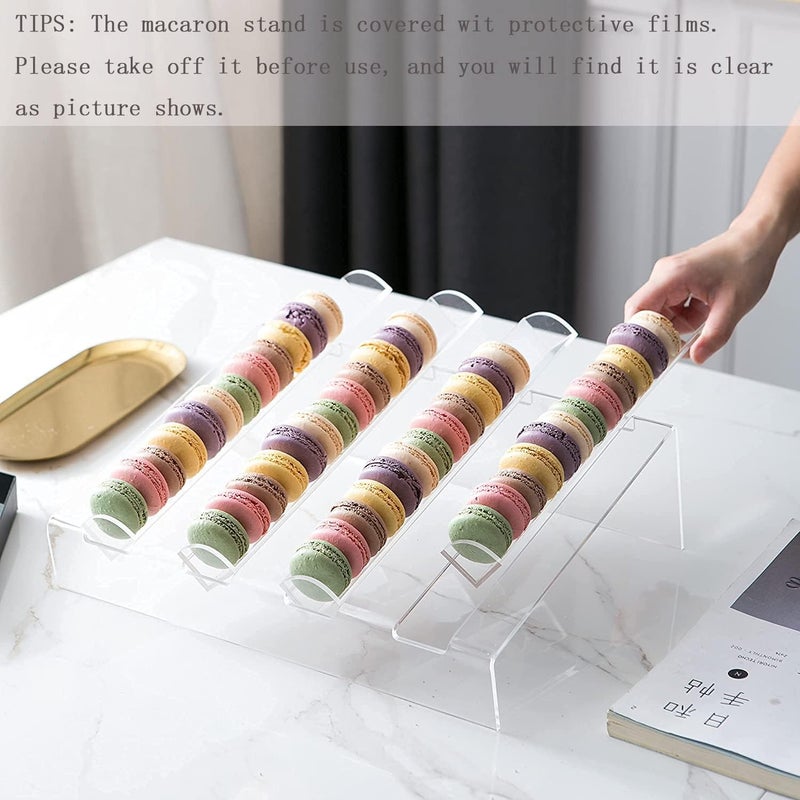 Ayatis Choco Acrylic Macaron Display Stand, 4-Slot Cookie Tray, Clear - Image 4