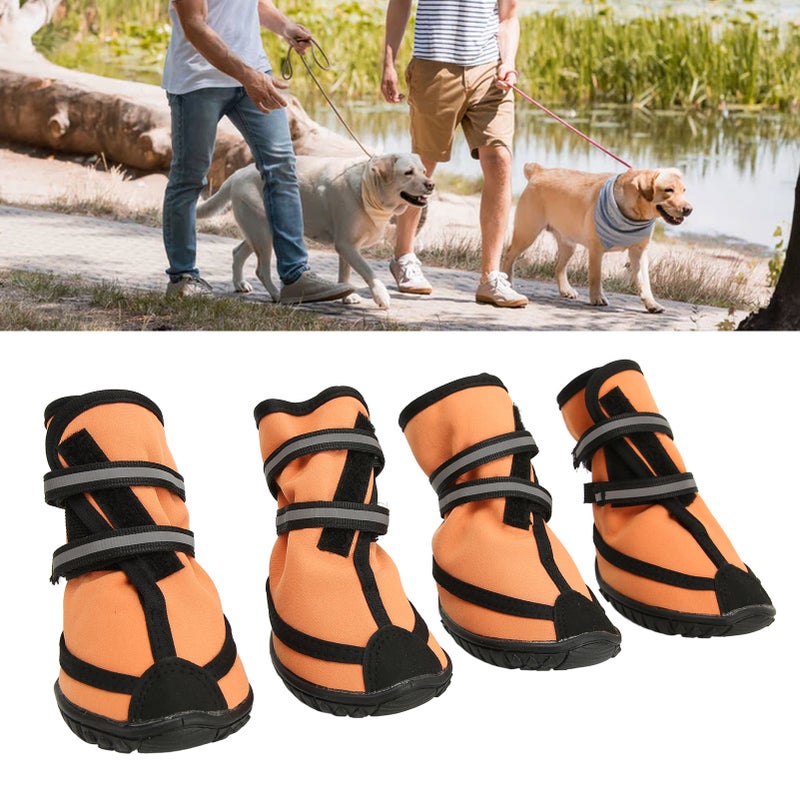 Dog Boots Waterproof Prevent Slipping Reflective Adjustable Outdoor Dog Shoes Paw Protector for Medium Large Dogs M - Image 2