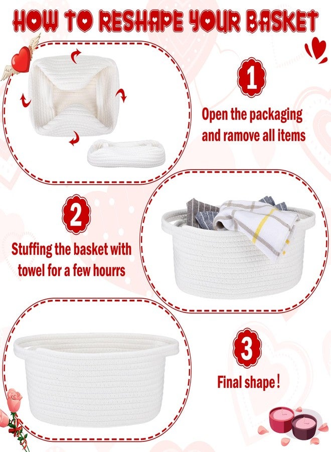 Pickmesh 10 Pcs 1 Set Valentines Gift Basket Small Woven Basket with Gift Bags Tissue Paper Label and Ribbons Clear Cellophane Bags Tags for Valentines Day Holiday Party Supplies - Image 4
