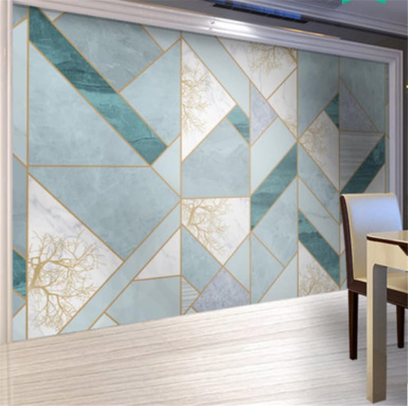 Heinriched 45 x 1000 Cm Blue Geometric Design Wallpaper for Walls Self-Adhesive Stciker for Bedroom Living Room, Kitchen Peel and Stick Decorative Sticker (10 Meters-Approx-48-sqft) - Image 2