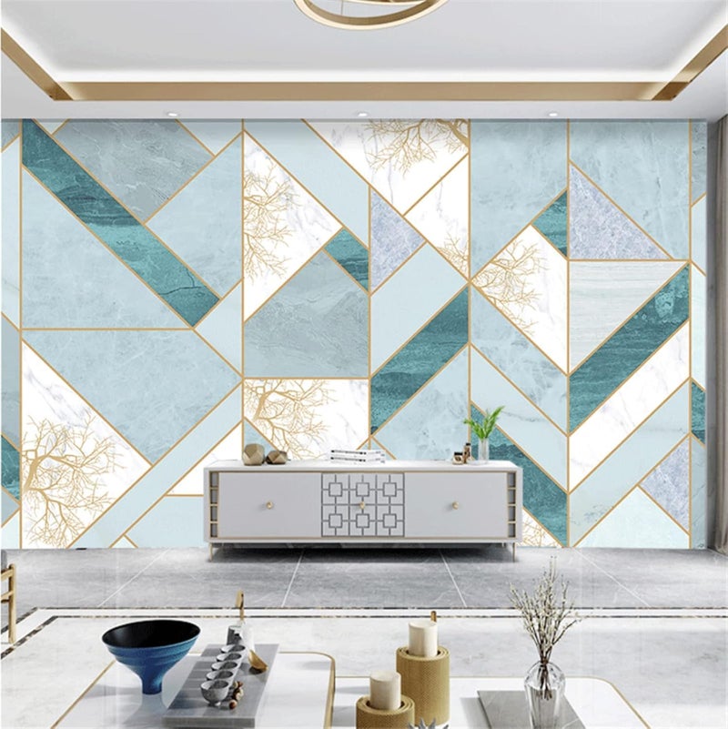 Heinriched 45 x 1000 Cm Blue Geometric Design Wallpaper for Walls Self-Adhesive Stciker for Bedroom Living Room, Kitchen Peel and Stick Decorative Sticker (10 Meters-Approx-48-sqft) - Image 5