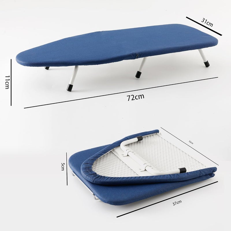 Kuber Industries Kuber Industries Ironing Board Table Top Foldable Board for Ironing Portable Ironing Stand Iron Board Compact Space Saving Ironing Table for Dorms Laundry Rooms FR2403B Blue - Image 3