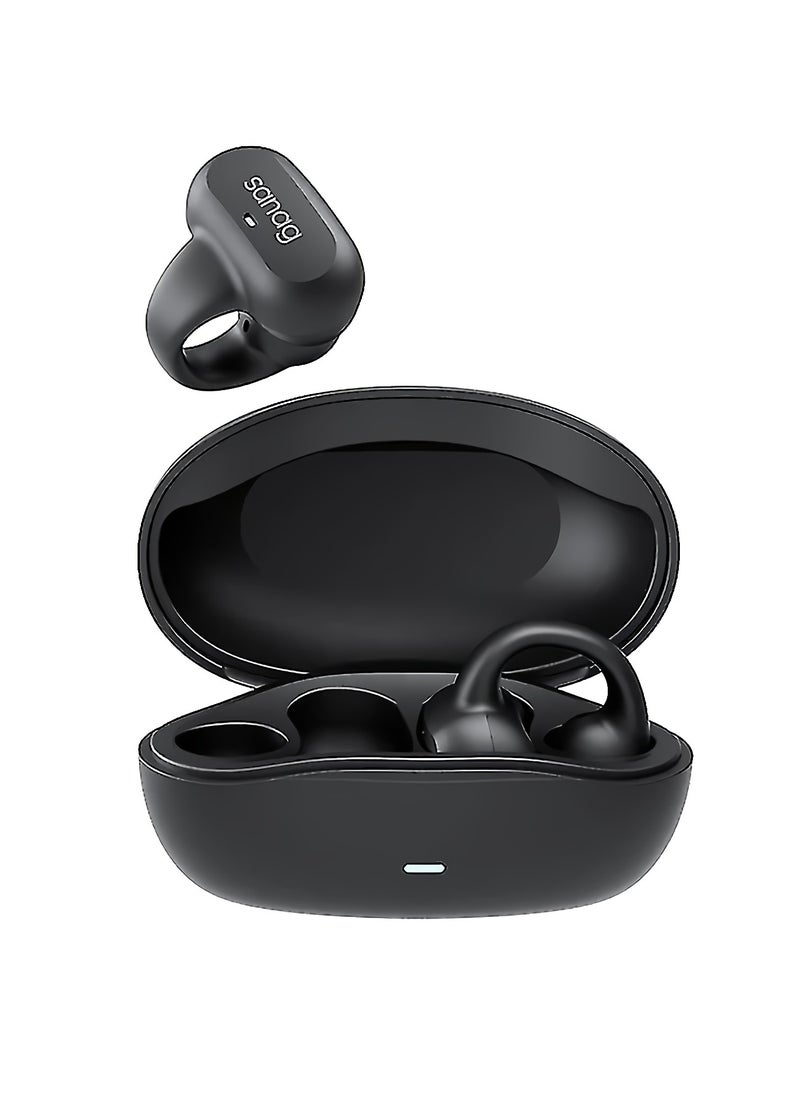 sanag S3 ANC Wireless Earbuds, 400mah Battery Elegant Open Ear Design Bluetooth Headphones, Anti Splash IPX4 Waterproof Sweat Proof  Earphones With Up To 10m Connection Range, (Black)  - Image 1