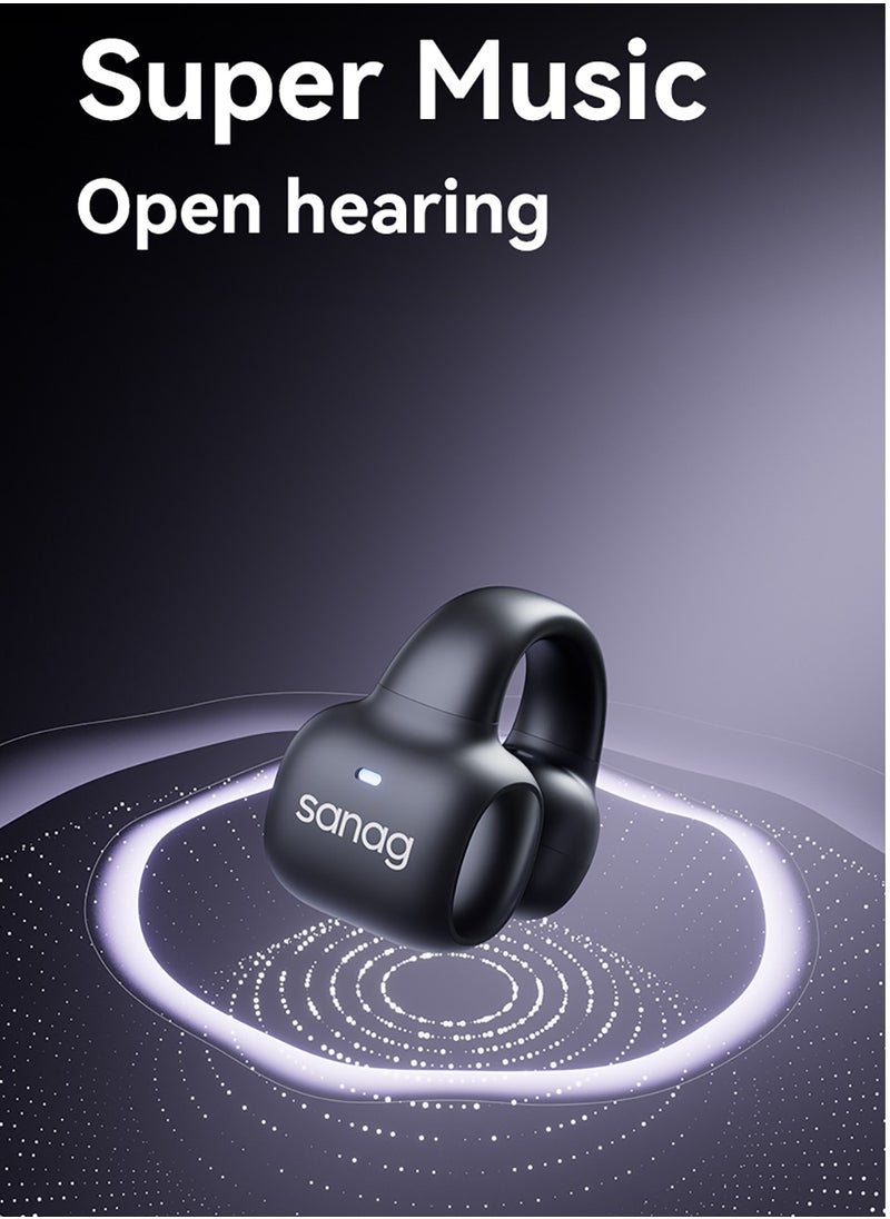 sanag S3 ANC Wireless Earbuds, 400mah Battery Elegant Open Ear Design Bluetooth Headphones, Anti Splash IPX4 Waterproof Sweat Proof  Earphones With Up To 10m Connection Range, (Black)  - Image 4