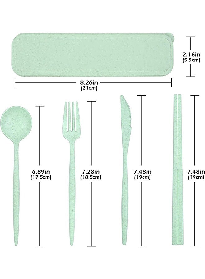 4 Sets Reusable Utensils Set, Travel Utensils with Case, Reusable Utensils for Lunch Box accessories, Portable Chopsticks Knife Fork and Spoon Lunch Utensils Set for Work,Travel or Daily use  - Image 2