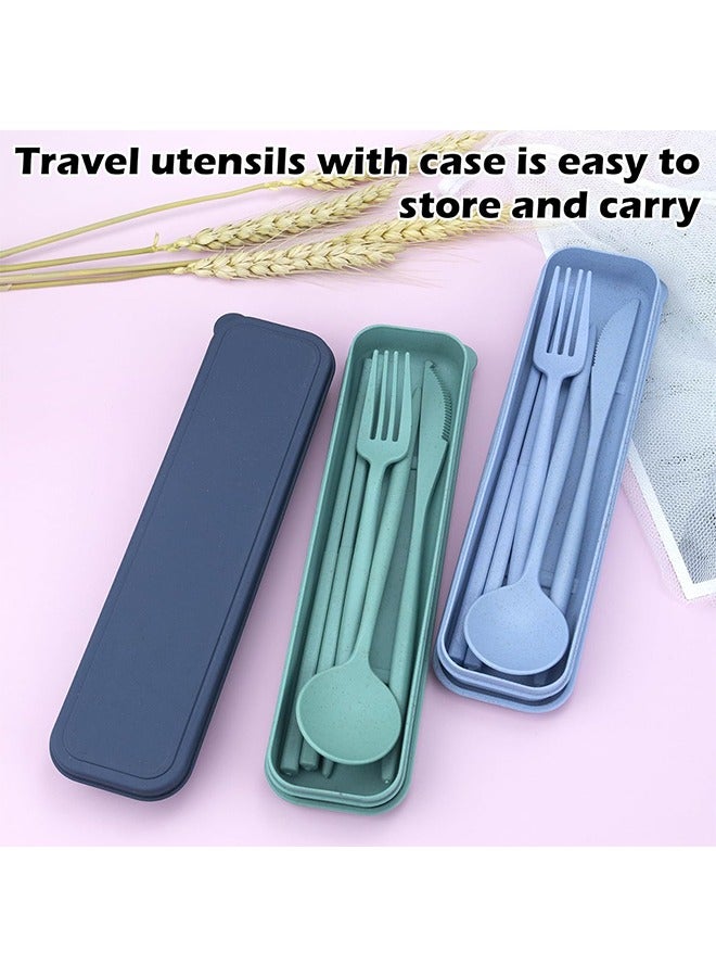 4 Sets Reusable Utensils Set, Travel Utensils with Case, Reusable Utensils for Lunch Box accessories, Portable Chopsticks Knife Fork and Spoon Lunch Utensils Set for Work,Travel or Daily use  - Image 4