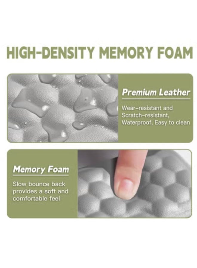 Wrist Rest for Keyboard and Mouse, Mouse Wrist Support Pad Combo with Massage Design, Memory Foam Non-Slip Wrist Rest PU Base Set for Pain Relief Desk Office Laptop Gaming, Gray - Image 5