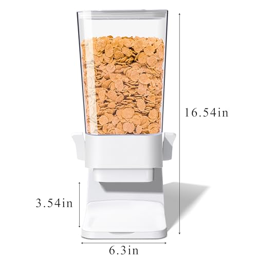 FHJP Cereal Dispenser Countertop 5L Cereal Containers Storage Dispenser for Pantry Large Dry Food Cereal Dispenser Not Easy to Crush Cereal Can Hold Oatmeal Candy Snack Grain Pet Food White 1Pc - Image 3