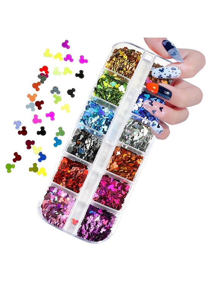 FUMIHIT 12 Colors Cute Nail Glitter Sequins Nail Art Supplies 3D Holographic Nails Glitter Flakes Glitter Nail Art Stickers Decals Shiny Confetti Glitters Nail Designs For Acrylic Nail Art Decoration - Image 1