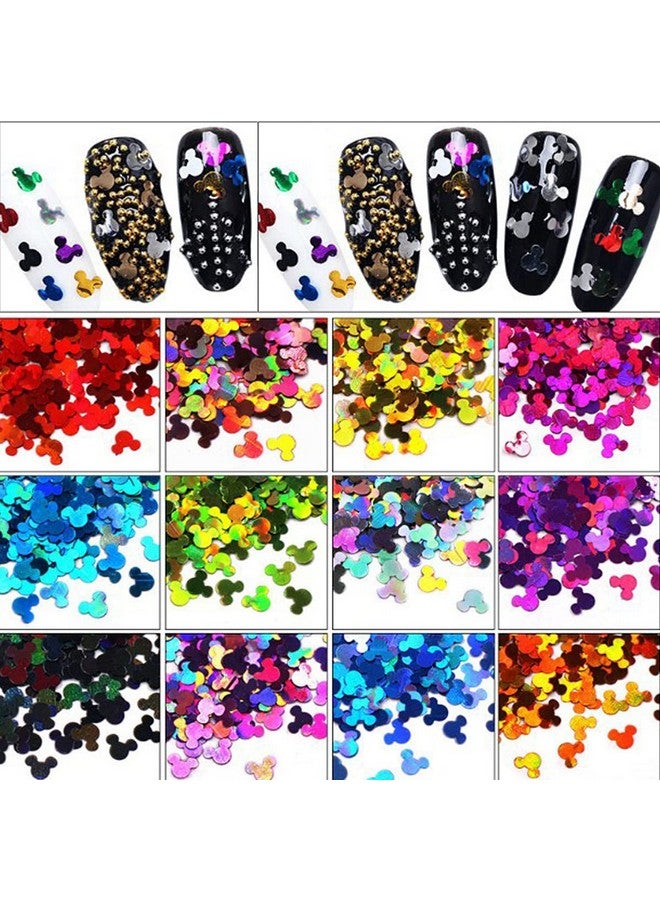 FUMIHIT 12 Colors Cute Nail Glitter Sequins Nail Art Supplies 3D Holographic Nails Glitter Flakes Glitter Nail Art Stickers Decals Shiny Confetti Glitters Nail Designs For Acrylic Nail Art Decoration - Image 3