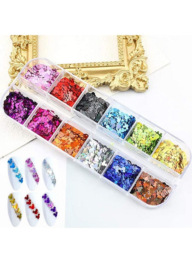 FUMIHIT 12 Colors Cute Nail Glitter Sequins Nail Art Supplies 3D Holographic Nails Glitter Flakes Glitter Nail Art Stickers Decals Shiny Confetti Glitters Nail Designs For Acrylic Nail Art Decoration - Image 5