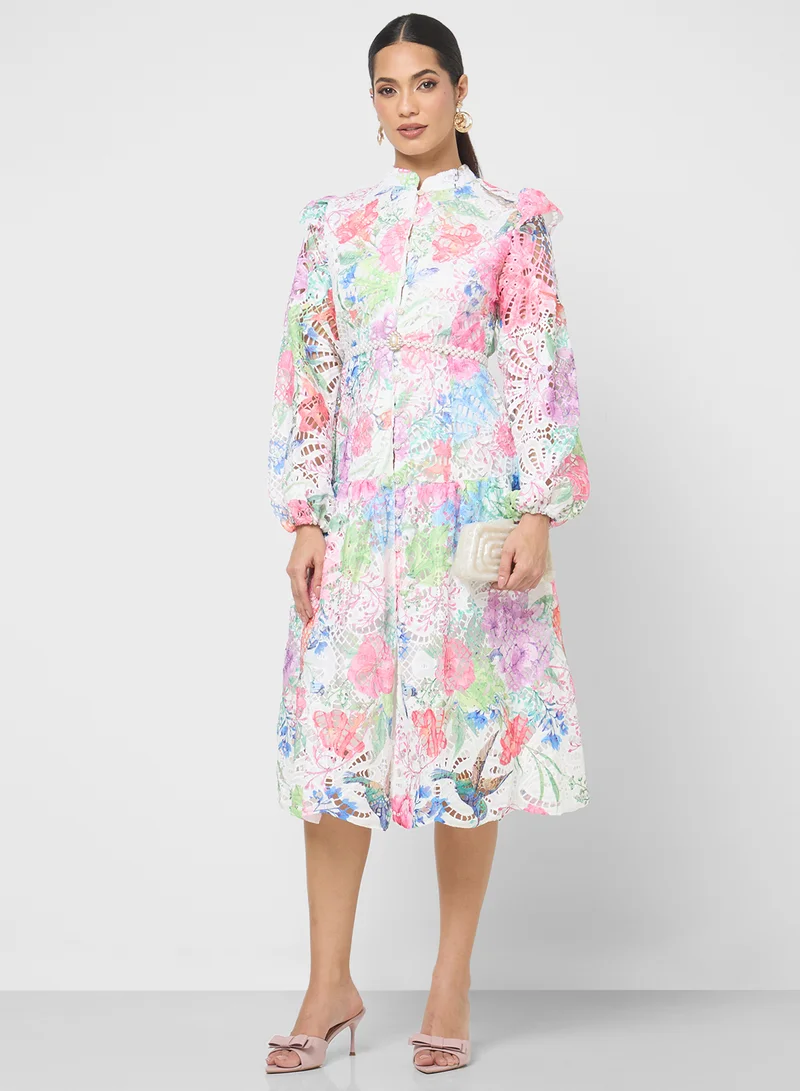 خزانة Floral Print Dress