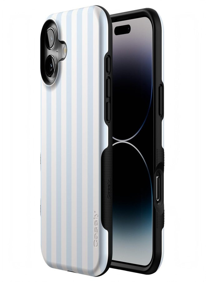Casely iPhone 16 Plus Case | Blue Stripes | Sunday Best | Compatible with MagSafe | Bold Protective Design - Image 2