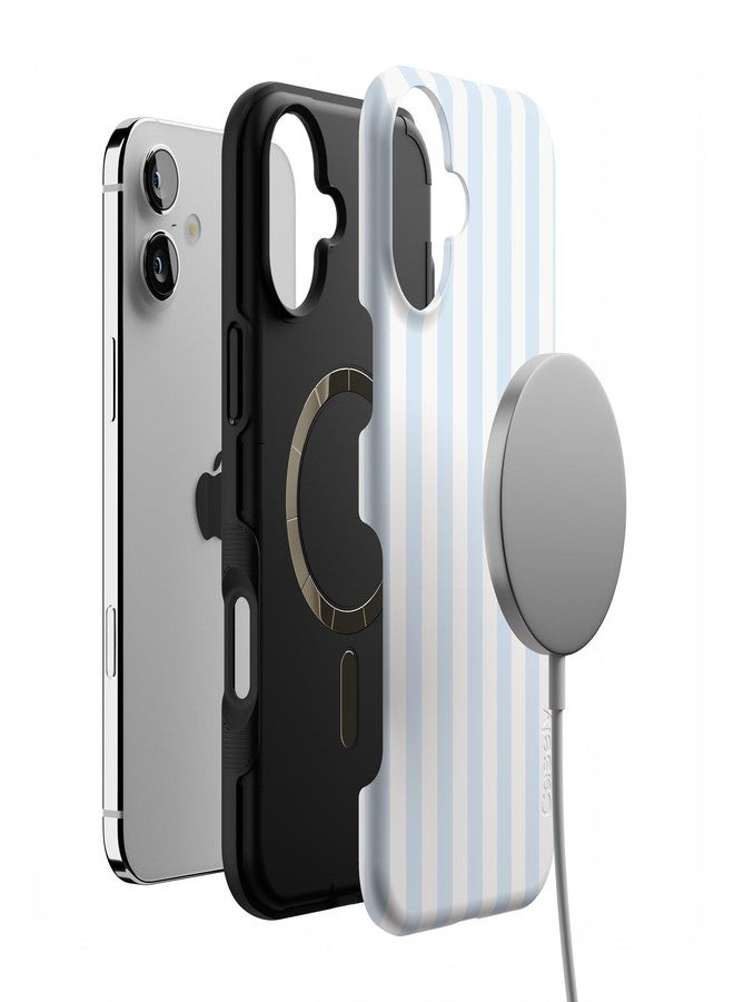 Casely iPhone 16 Plus Case | Blue Stripes | Sunday Best | Compatible with MagSafe | Bold Protective Design - Image 4