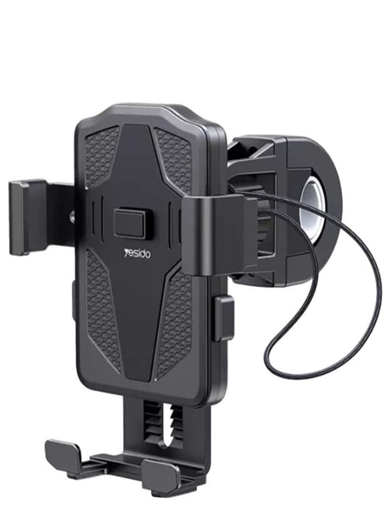 Yesido Bike Phone Holder, Motorcycle Phone Mount - Adjustable Motorbike Phone Holder for iPhone 15 14 13 12 Pro Max Mini, 11 Pro Max Xs 8 X 8P 7 6S, Samsung S10 S9, Huawei, 4.7-6.8 Devices - Image 1