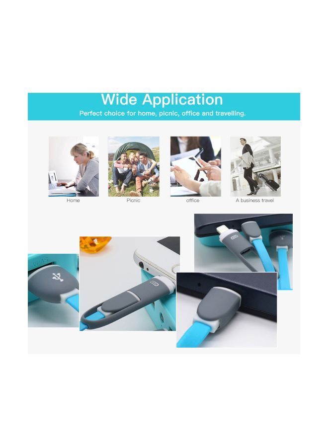 نيبمينينت كابل شحن 2 في 1 بمنفذ USB أزرق - Image 3