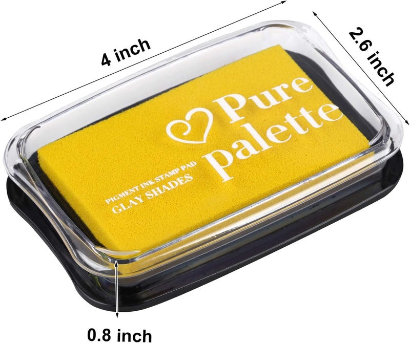 Fstaor Large Yellow Ink Pad for Rubber Stamps, 4×2.6 inch Ink Pads Permanent for Paper Wood Fabric - Yellow - Image 2