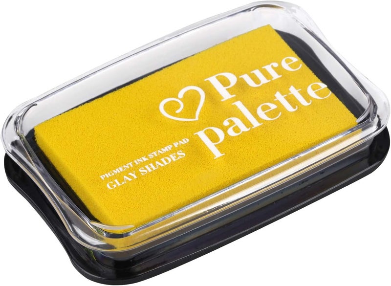 Fstaor Large Yellow Ink Pad for Rubber Stamps, 4×2.6 inch Ink Pads Permanent for Paper Wood Fabric - Yellow - Image 1