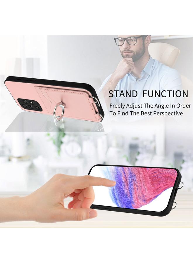 S-TOP Case For Samsung Galaxy A53 5G R20 Crossbody Rope Ring Card Holder Phone Case - Image 4