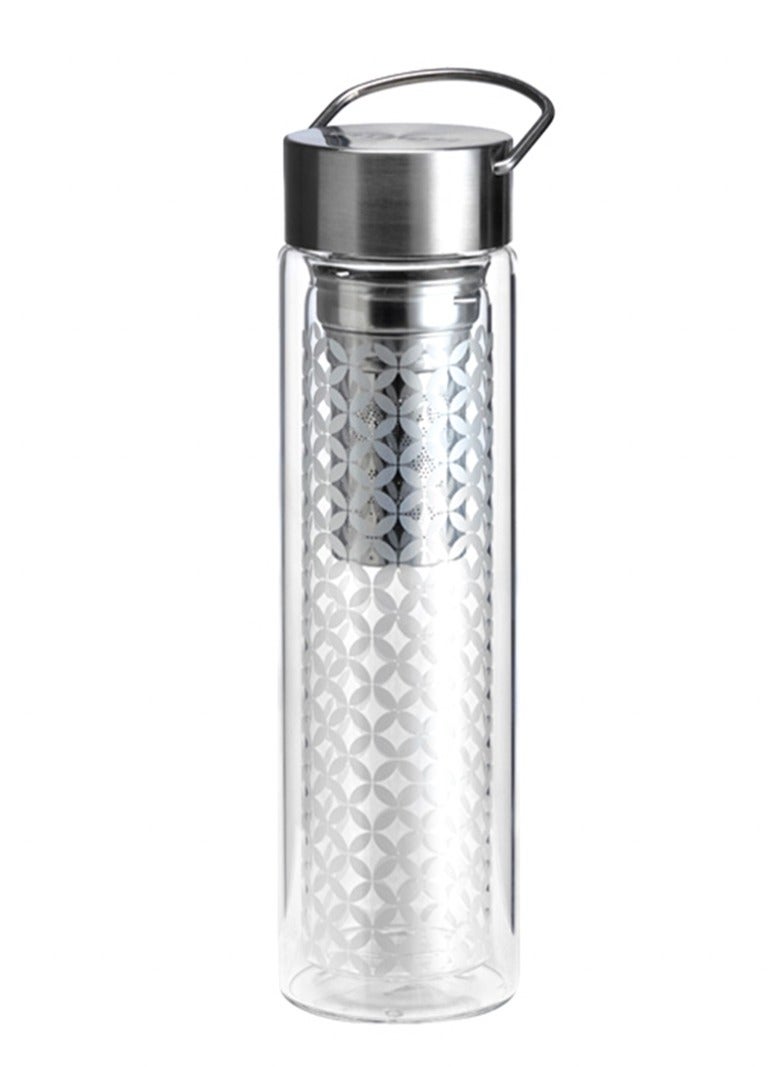 تيلاند البورسليكات تدفق الشاي ماي لين مع غطاء مرشح وفلتر للشاي والقهوة والفواكه والمياه مانعة للتسرب 0.44 لتر أبيض - Image 1