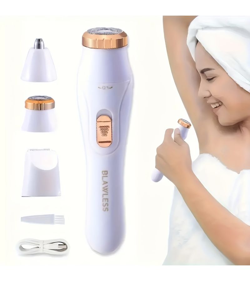 Women 3 In 1 Electric Hair Removal Kit With USB Rechargeable Pink Color Facial Hair Remover Nose Trimmer And Body Hair Depilator Gentle Sliding Technology Ideal Gift For Women - Image 5