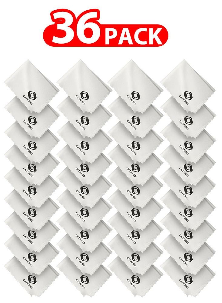 CATANES 36 Pack Of Microfiber Cleaning Cloth Premium Cloth for Glasses Lens Screens and More Off White - Image 1