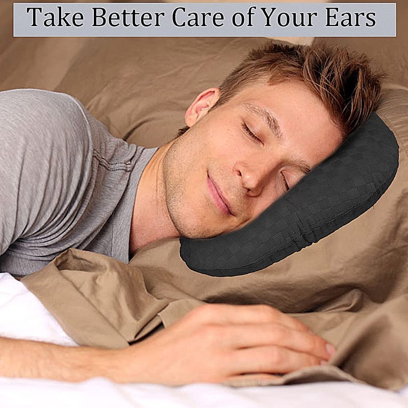 Wuronsa Ear Piercing Pillow for Side Sleepers with Ear Hole, Donut Pillow for Ear with Silky Pillowcase for CNH and Ear Pain Inflammation Pressure Sores Piercing, Ear Guard Pillow (Light Yellow) - Image 5