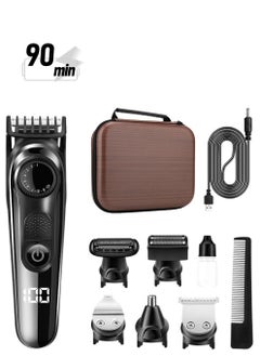 DOSCHER Trimmer for Men, 5-in-1 Hair Trimmer, Showerproof Body Shaver and Groomer for Sensitive Areas, Safe All-in-One Style Kit for Body, Underarms, Beard, Face, and Nose Hair  - Image 1