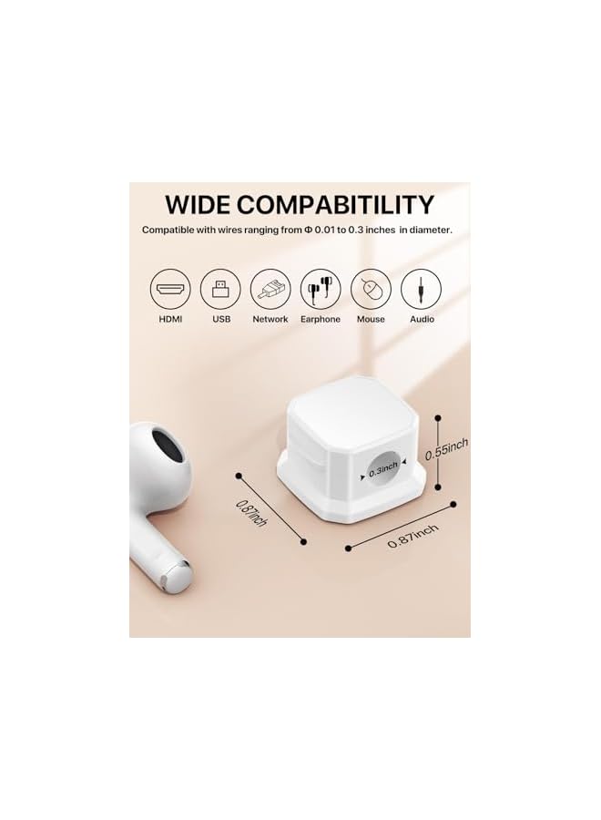 Green Tiger 12 Pack Magnetic Cable Clips Cord Holder, Under Desk Cable Management Adhesive Wire Holder Phone USB Charger Cable Organizer for Home Office Desk Car Wall Nightstand (White) - Image 2