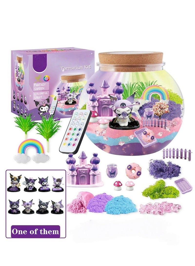 RAKAY Terrarium Kit for Kids,DIY Space Sand Toys,Toys for Girls Age 4 5 6 7 8-12 Year Old, Birthday Gift for Girls, Arts and Crafts Kit for Kids, DIY Toys with 13-Color Remote LED Night Light