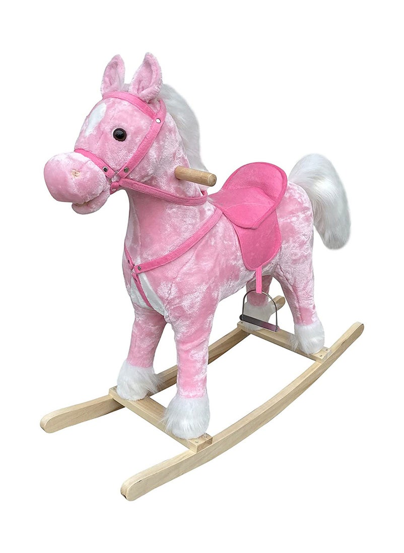 Lovely Baby - Lovely Baby LB 401 Kids Wooden Base Soft Material Rocking Horse Pink - Image 1