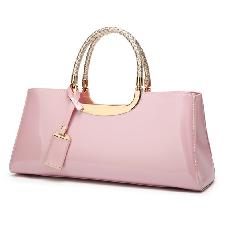 High-End New Patent Leather Women'S Bag, Glossy Hand-Held Wedding Bag, Bride'S Bag, Large Capacity, Fashionable Shoulder Banquet Bag - Image 4