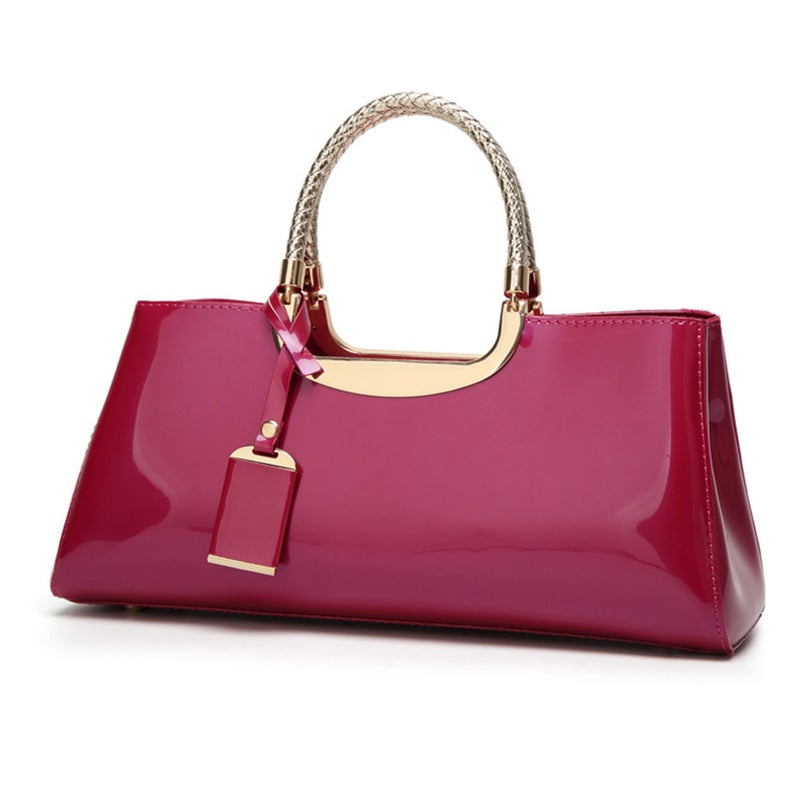 High-End New Patent Leather Women'S Bag, Glossy Hand-Held Wedding Bag, Bride'S Bag, Large Capacity, Fashionable Shoulder Banquet Bag - Image 5
