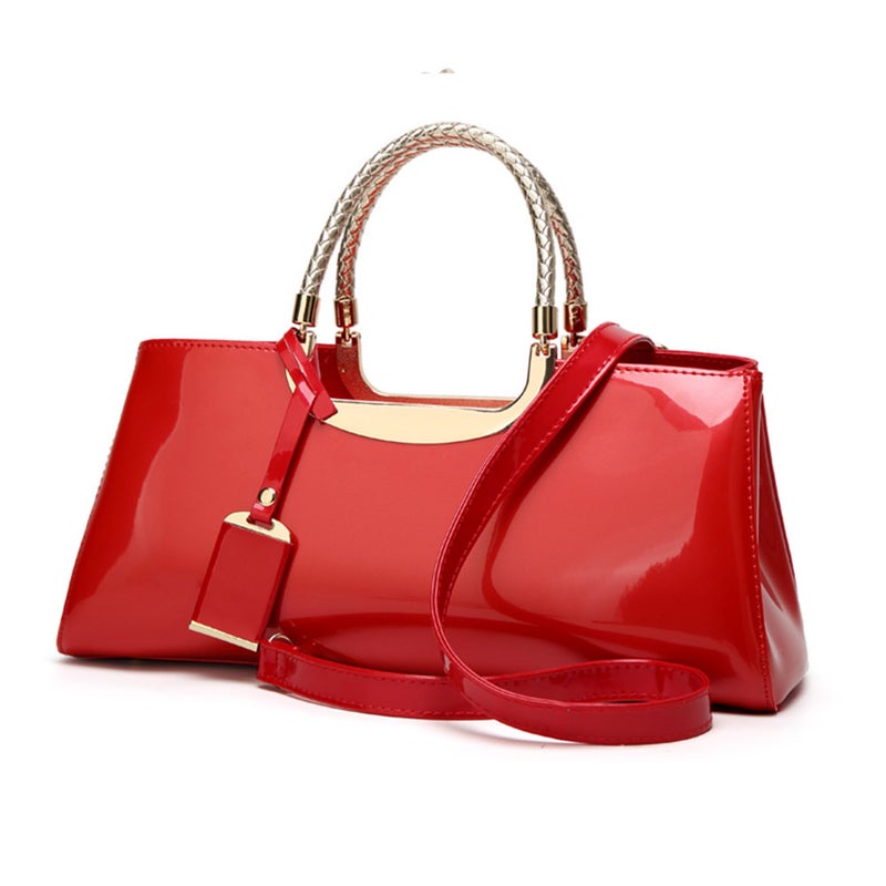 High-End New Patent Leather Women'S Bag, Glossy Hand-Held Wedding Bag, Bride'S Bag, Large Capacity, Fashionable Shoulder Banquet Bag - Image 3