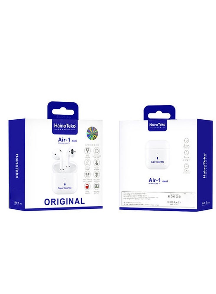 Haino Teko Haino Teko Air 1 Mini Bluetooth Wireless Earphone Headset and Super Clear Mic For Android and iPhones - Image 1