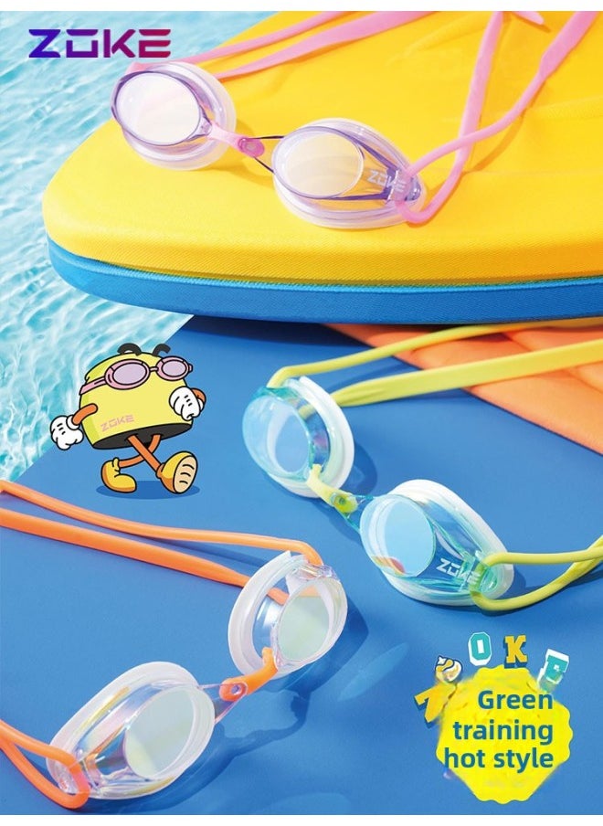 Generic Boyfriend Swimming Professional Training Racing Swimming Goggles Adult Children Boys And Girls Swimming Goggles HD Waterproof Anti-Fog-Color:Transparent Hd (competitive Small Frame With Anti-fog Agent) - Flat Light  - Image 4