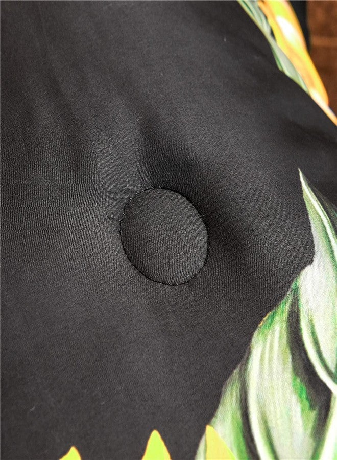 NTBED Black Sunflowers Comforter Set Queen Yellow Floral Botanical 3-Pieces Microfiber Bedding Quilt for Girls Teens (Black, Queen) - Image 5