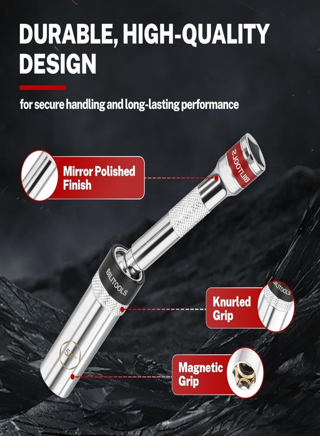 BILITOOLS 5/8-inch Magnetic Spark Plug Socket Swivel Thin Wall Spark Plug Socket 3/8-inch Drive x 6" Total Length with 6-Point, CR-V - Image 5