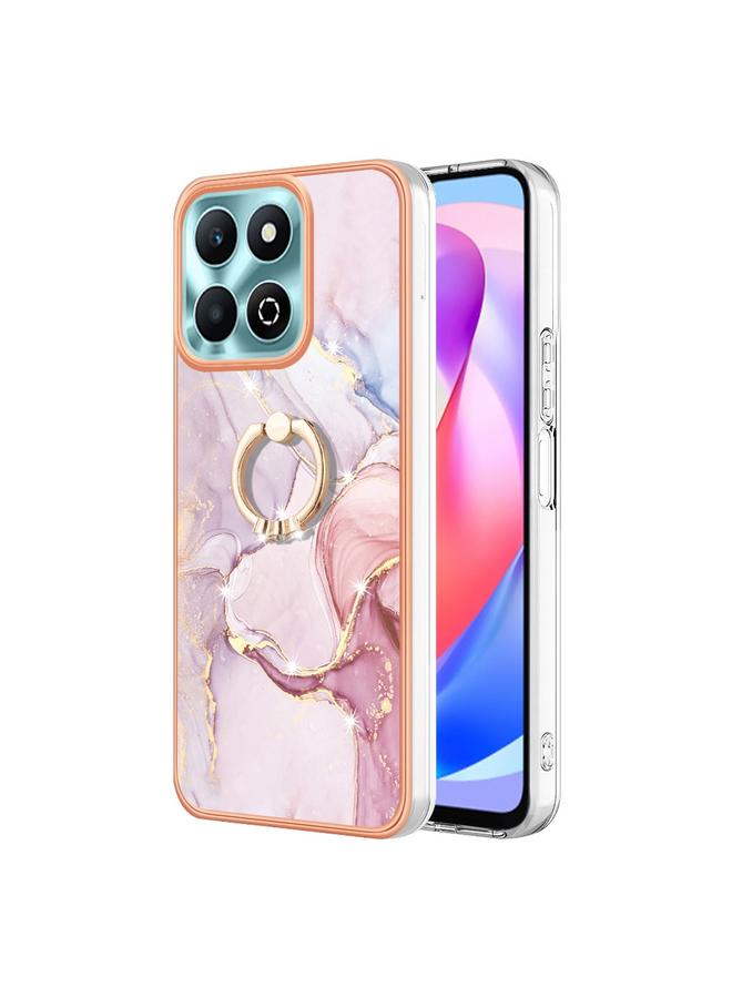 اس-توب جراب لهاتف Honor X6b مصنوع من مادة TPU IMD رخامية مطلية بالكهرباء مع حامل حلقي - Image 1