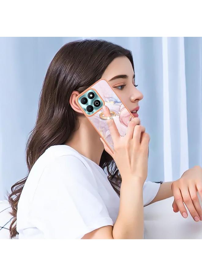 اس-توب جراب لهاتف Honor X6b مصنوع من مادة TPU IMD رخامية مطلية بالكهرباء مع حامل حلقي - Image 5