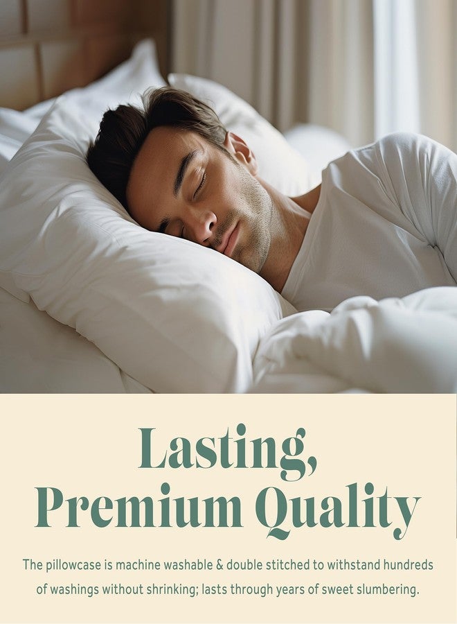 ComfyDown Pillowcase for King Size Pillow - 2 Pack - Breathable, 100% Cotton, 400-Thread Count, Zipper Closure - Made in USA (King) - Image 3