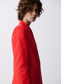 MANGO Double-Breasted Linen Suit Jacket  - Image 3