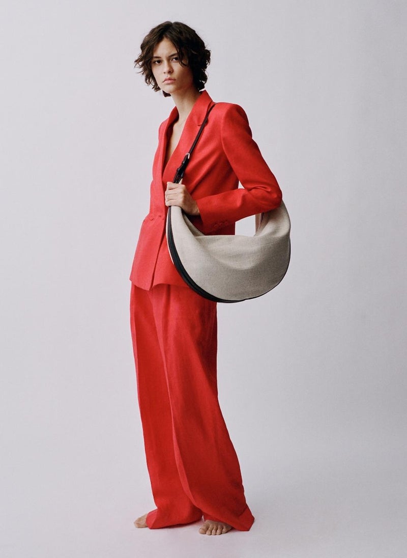 MANGO Double-Breasted Linen Suit Jacket  - Image 5