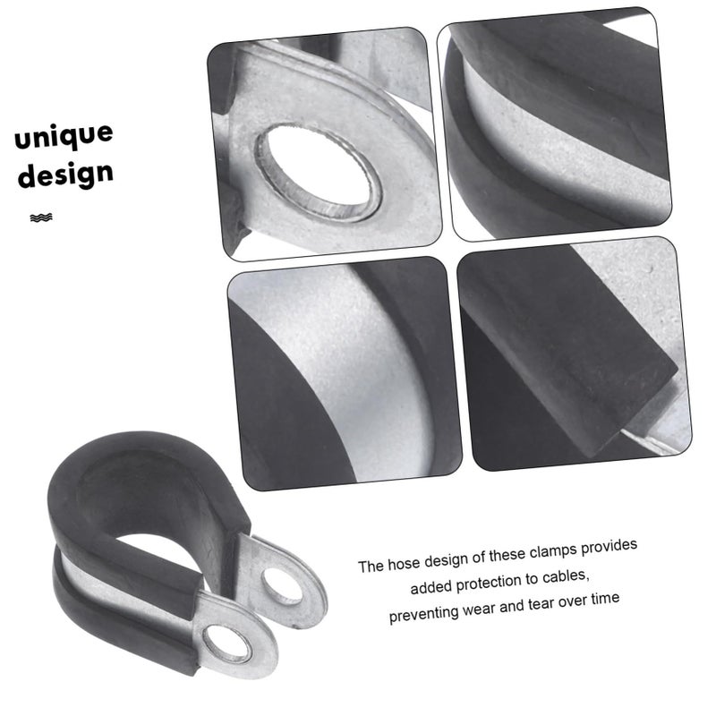 20pcs Stainless Steel Cable Clamps Brake Line Tube Clamps Wire Organizer Home Office Industrial - Image 3