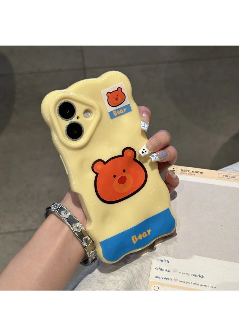 NIBEMINENT Cute Animal Avatar Protective TPU Case Cover For iPhone 16 Pro Max, Yellow